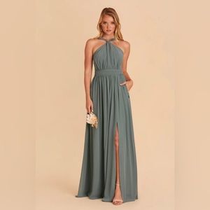 BIRDY GREY BRIDESMAID DRESS - KIKO, CHIFFON IN SEA GLASS